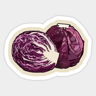 Red cabbage cartoon illustration Sticker